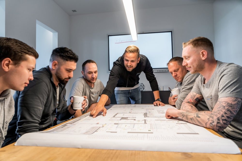 Planung am Bauplan